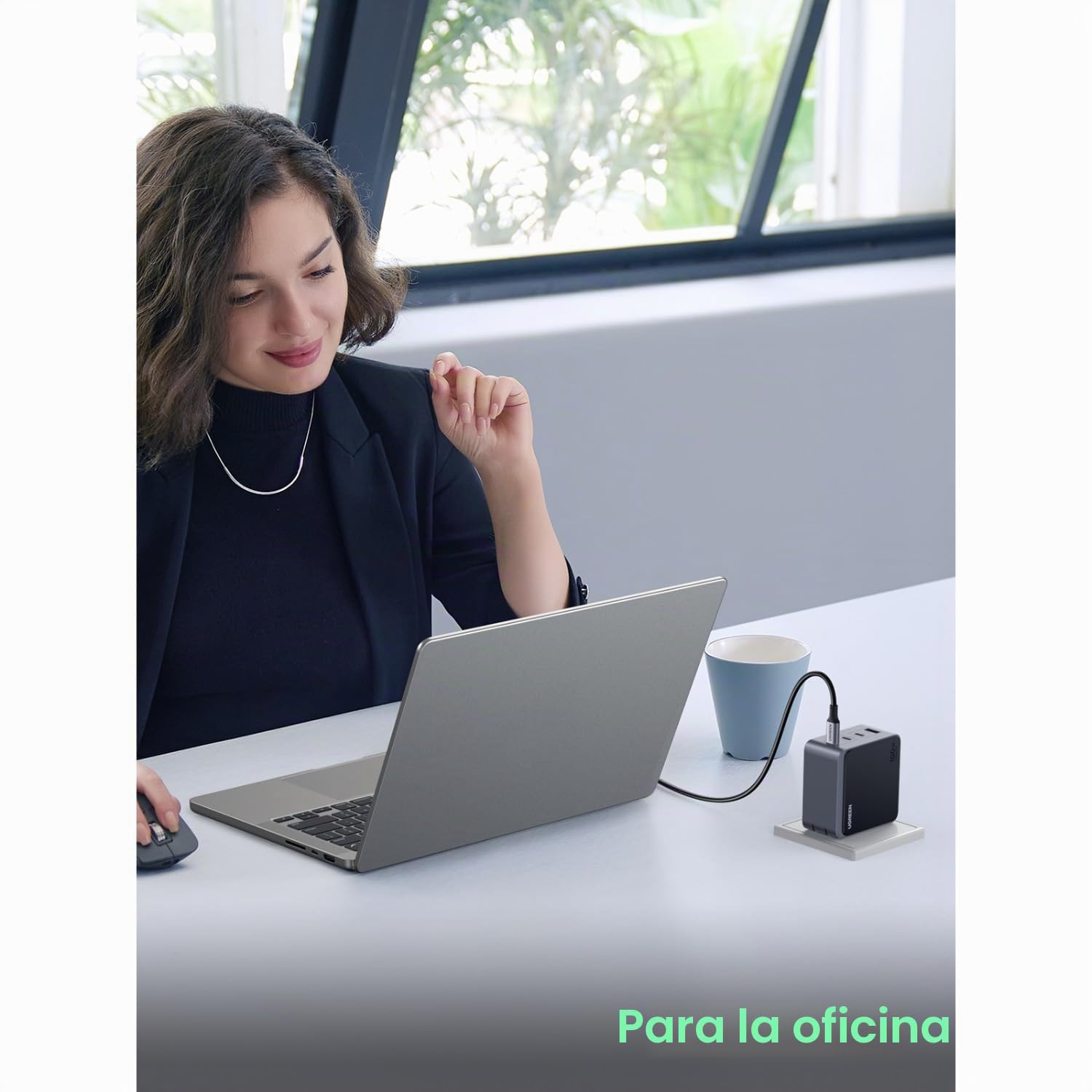 UGREEN Nexode S Cargador Rápido 100W GAN 3 Puertos USB-C + 1 Puerto USB-A PD3.0/QC Gris