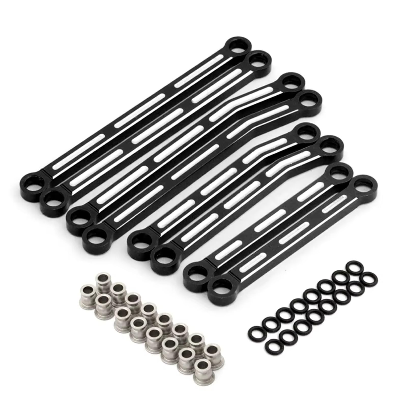 MIXVZARF RC Upgrade Accessories for Traxxas for TRX4M for Bronco for Defender 1/18 Metal Alloy Linkage Tie Link Rod Kit Heightened RC Crawler Car Model Upgrade Parts(Black)