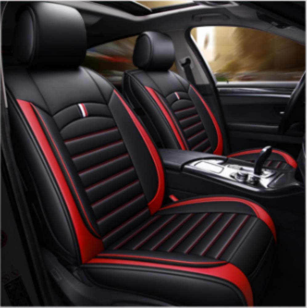 2pcs Universal Fit Waterproof Pu Leather Car Seat Cushion Cover for Sedan or SUV (Front 2pcs Red)