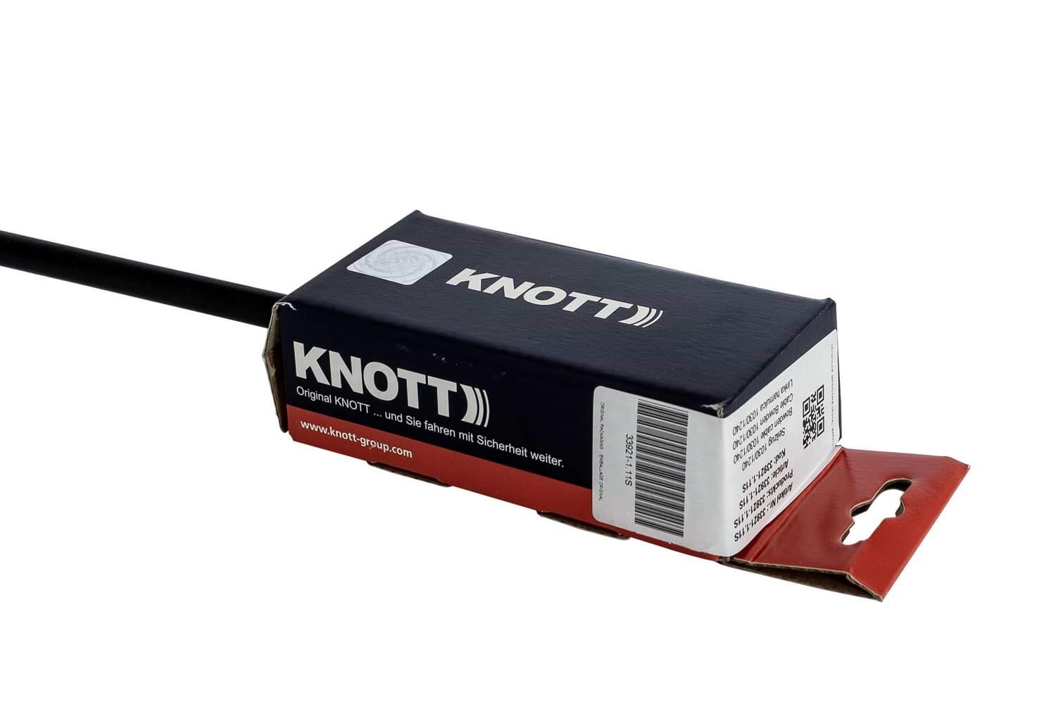 KNOTT Cable de Freno para Remolque 1630/1820 mm con Terminal de Bola para Frenado Seguro y Suave, Sirga de Freno de Alta Resistencia Modelo Nuevo para Ejes de Caravanas