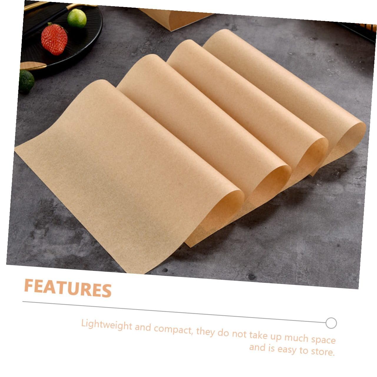 Papel Kraft para Hornear Absorbente de Grasa 500 Hojas Tamaño Compacto Color Caqui Adecuado para Bocadillos y Platos Desechables en Cocina Americana