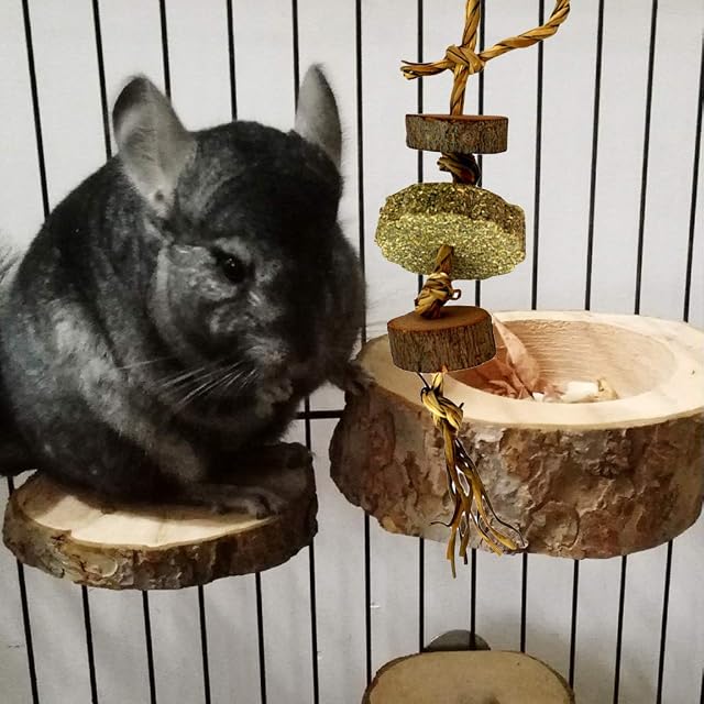 Foto 8 de 8 de BUIDI Rabbit Grass Cake Wooden Molar Toy Pet Chinchillas Hamster Bite String Pet Supplies