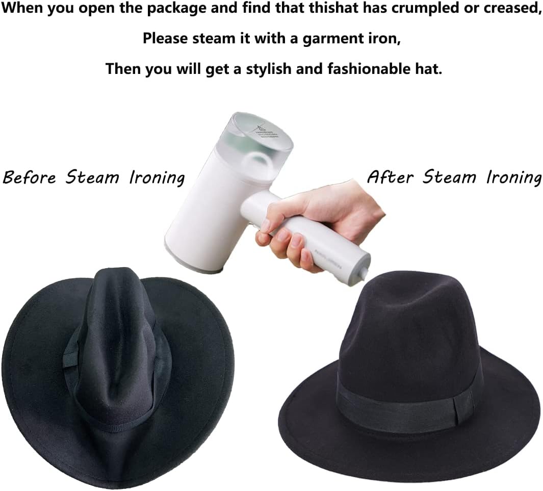 Fedora Hat Men Felt Panama Jazz Hat Women Classic Manhattan Structured Trilby Hat Short Brim Vintage Fedora Hat Band - Image 7