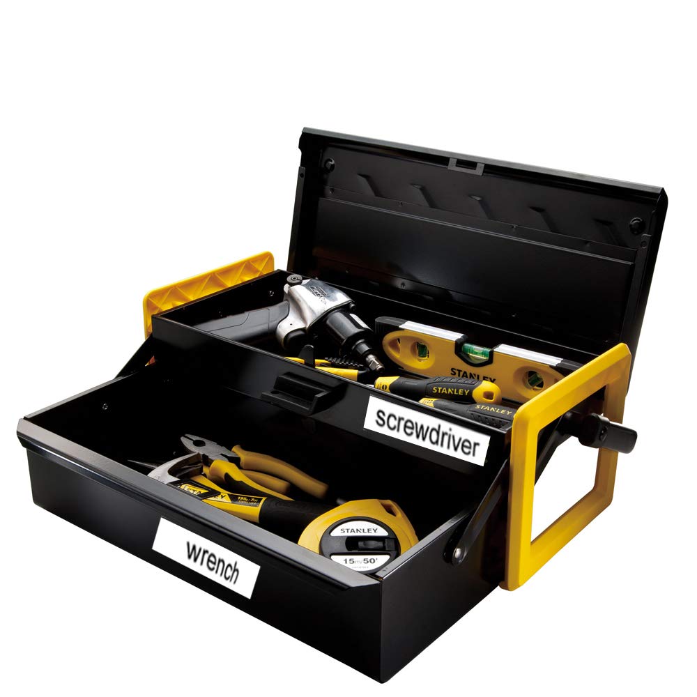Paquete de 5 cintas de vinilo permanentes DYMO Rhino 18445 de 3/4 pulgadas, compatibles con DYMO Rhino 5200 4200 5000 6000 rotuladores industriales, color negro sobre blanco, 19 mm x 5,5 m