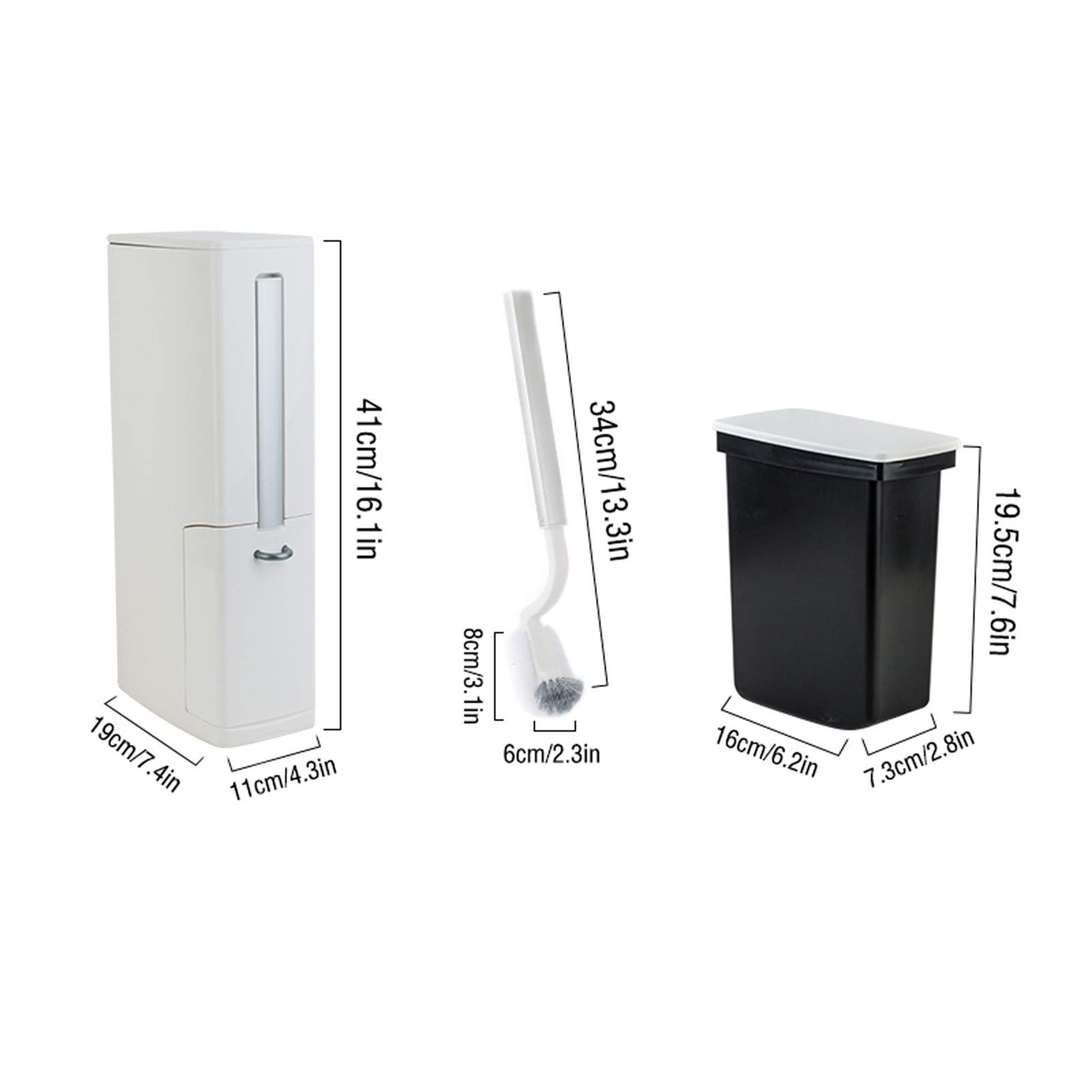 Escobilleros Basura del cepillo de inodoro puede configurar la herramienta de limpieza de inodoros con un lugar para almacenar bolsas de basura para ahorrar espacio (blanco / marrón) Escobillero(Bruin