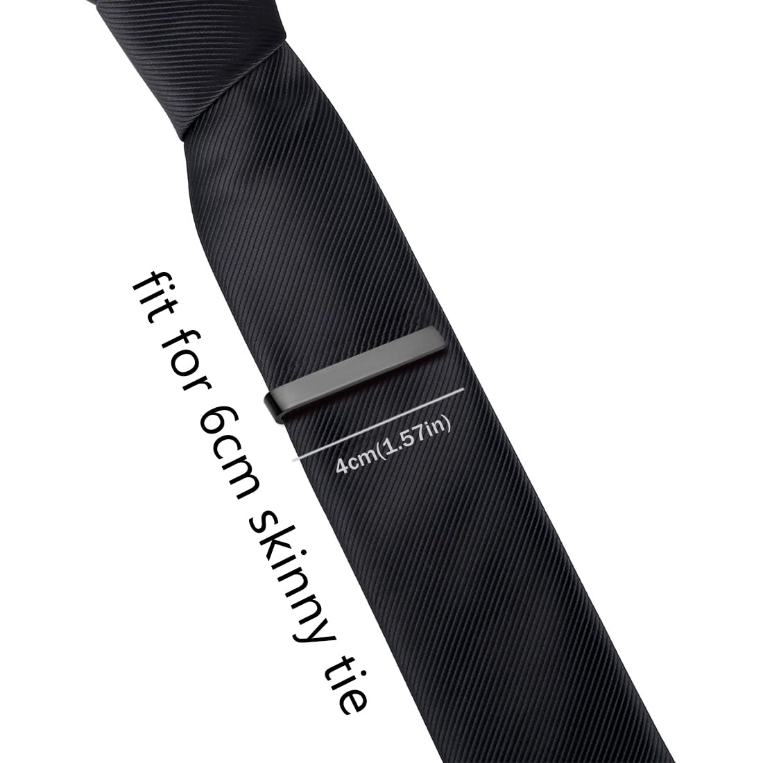 HONEY BEAR Set di 3 Sottile Fermacravatta per Uomo/ragazzi,1.57" Skinny Ferma Cravatta per Regalo di Nozze affari 4cm (Più spesso Nero opaco da 4 cm con scatola)