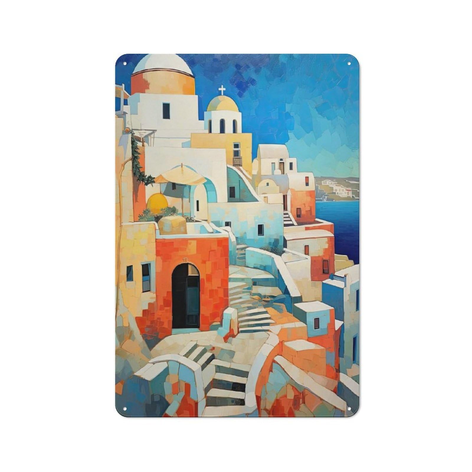 Shed Style Santorini Shed Metal Sign 30x20cm, Shed Wall Decor for Shed, Garden Room, Porch Or Garage