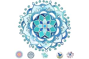 Robbins Aria Blue Mandala Twist, Click and Lock Screen Door Magnets