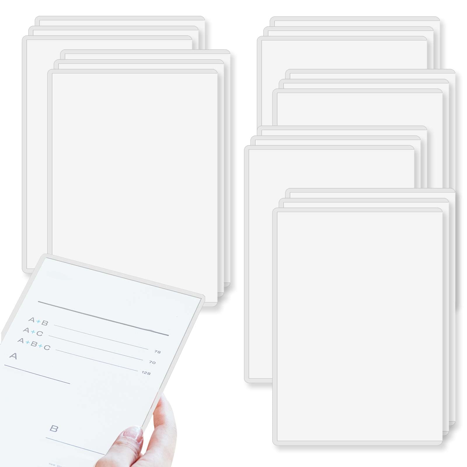 Huakaile 18 Pieces Hard Clear Page Protectors 8.5" x 11", Protective Sleeves for Paper Sheet Document Holder Photo Poster, Waterproof Birth Certificate Protector Covers