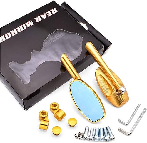 Mirror Motorcycle Rear View Mirror CNC Moto Side Mirrors Billet Aluminum For KAWASAKI GTR1400 Concours Z1000SX NINJA 1000 H2 H2R ZX10R (Color  GOLD,