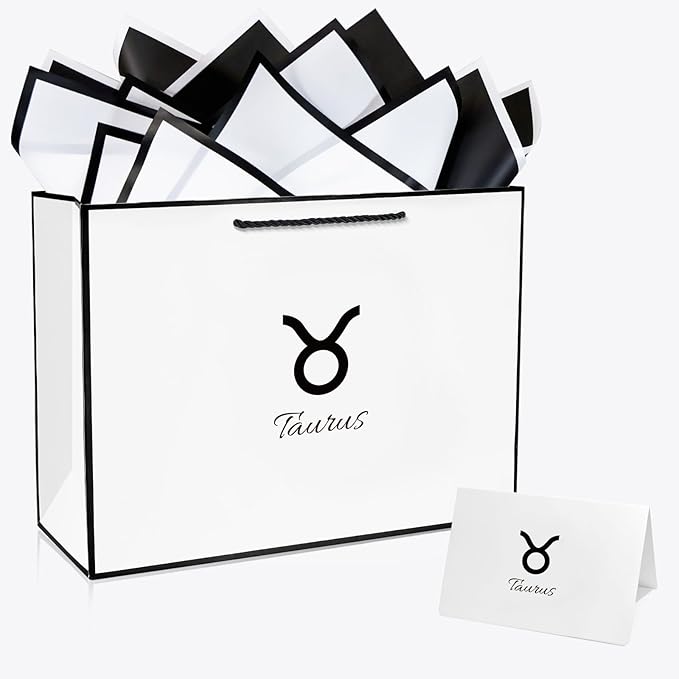 Kecorax Taurus Birthday Gift Bags with Zodiac Signs, 13.4