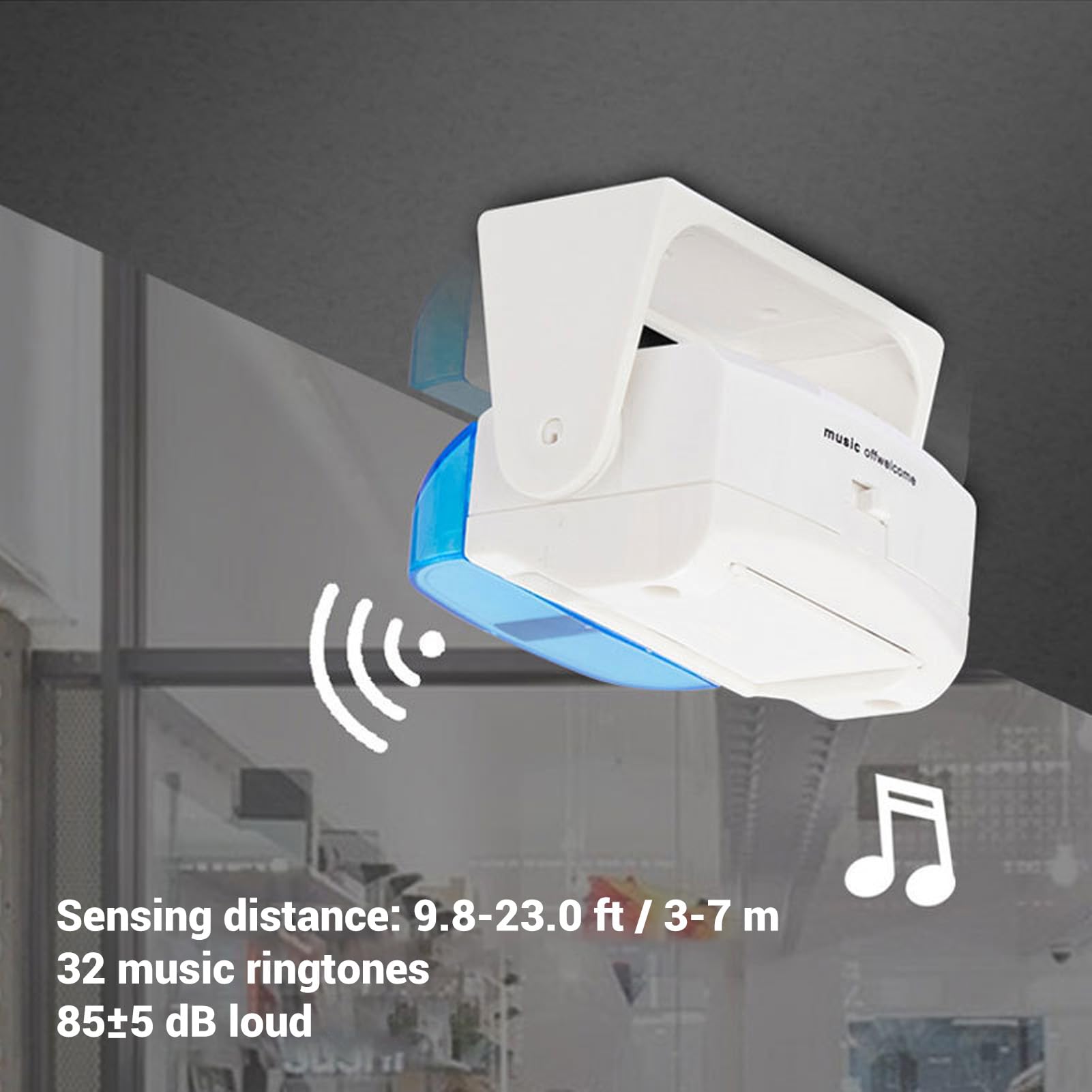 Motion Sensor Welcome Alarm, Doorbell Infrared Door for Business Entering, 32 Tunes Bell Alarm Bed Alert for Elderly Dementia Patients, Shop Visitor Alert