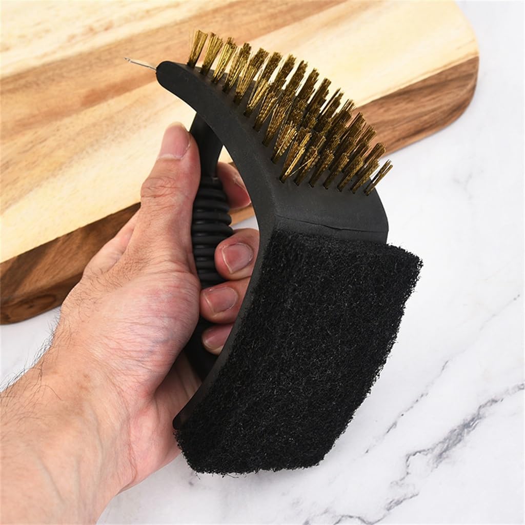 Right Angle Steel Wire Brush Outdoor Barbecue Brush Cleaning Grill Net Baking Tool Brush(Gray) image 3