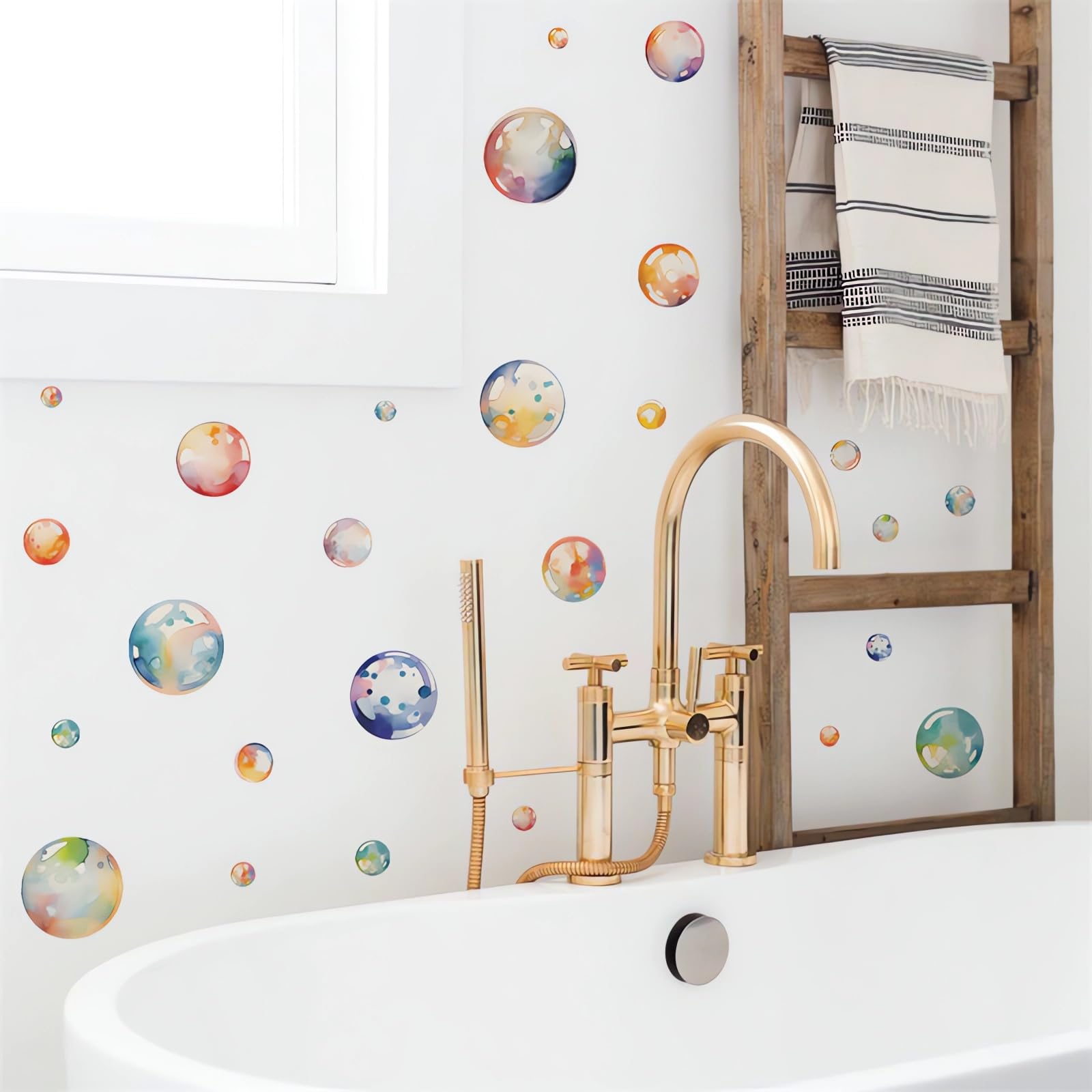 Sacinora Colorful Bubbles Wall Decals 6 Sheets 72 Pcs Light Pink ...