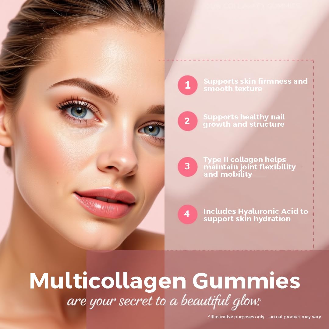 Biovencer Multi Collagen Gummies – Supports Skin Elasticity, Hair Strength, Nail Health & Joint Support – Collagen Supplement Gummies for Daily Beauty & Wellness 4