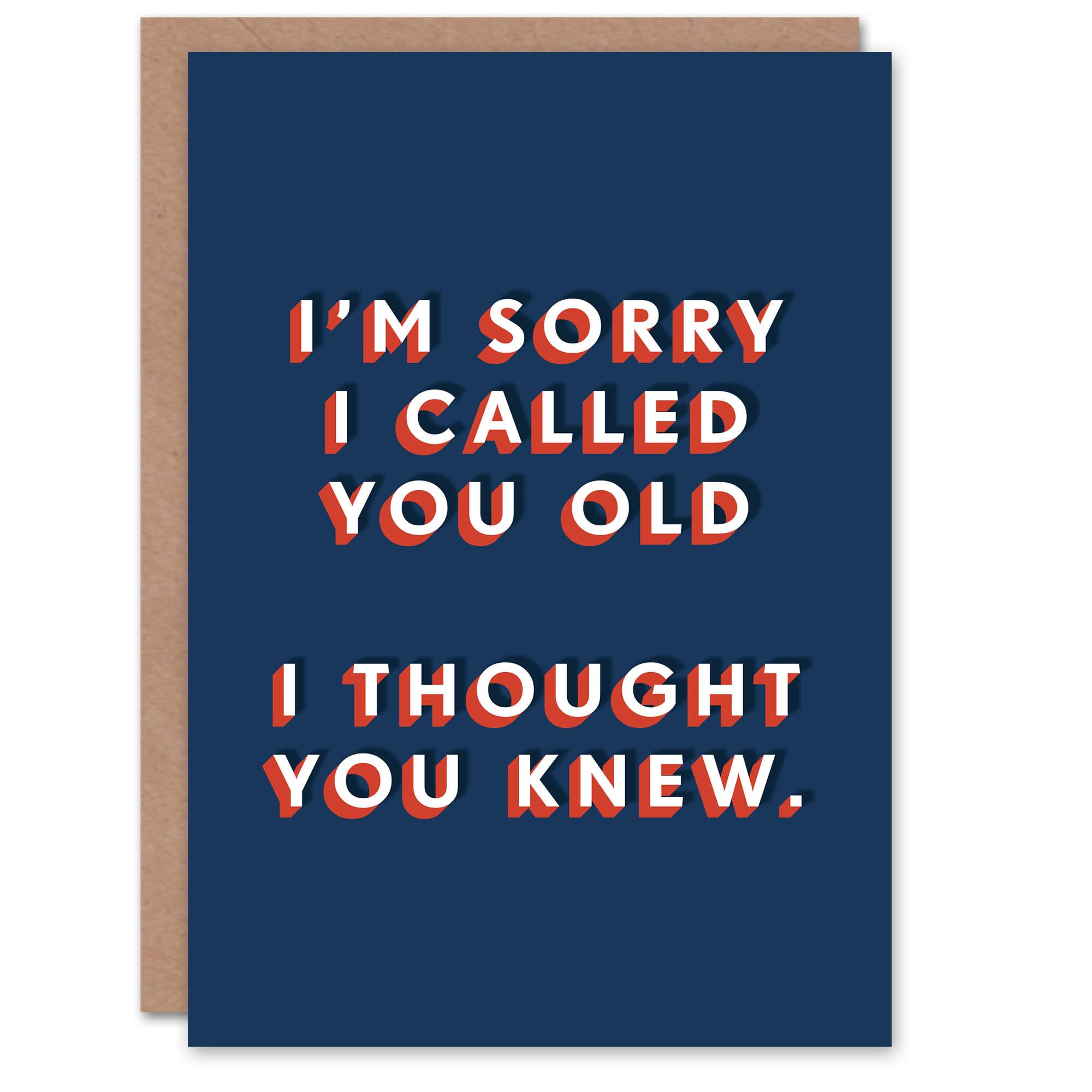 Artery8 Men's Greeting Card - Funny Birthday Card - Dark Blue