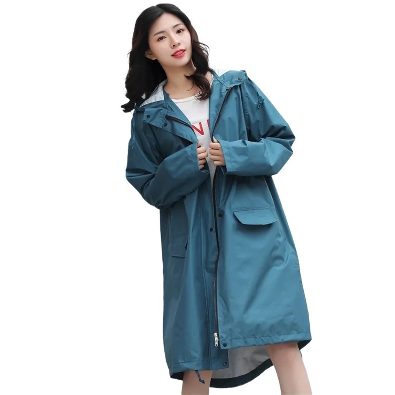 Mantellina Pioggia Adulto Impermeabile lungo da donna e da uomo, traspirante, portatile, idrorepellente, poncho antipioggia