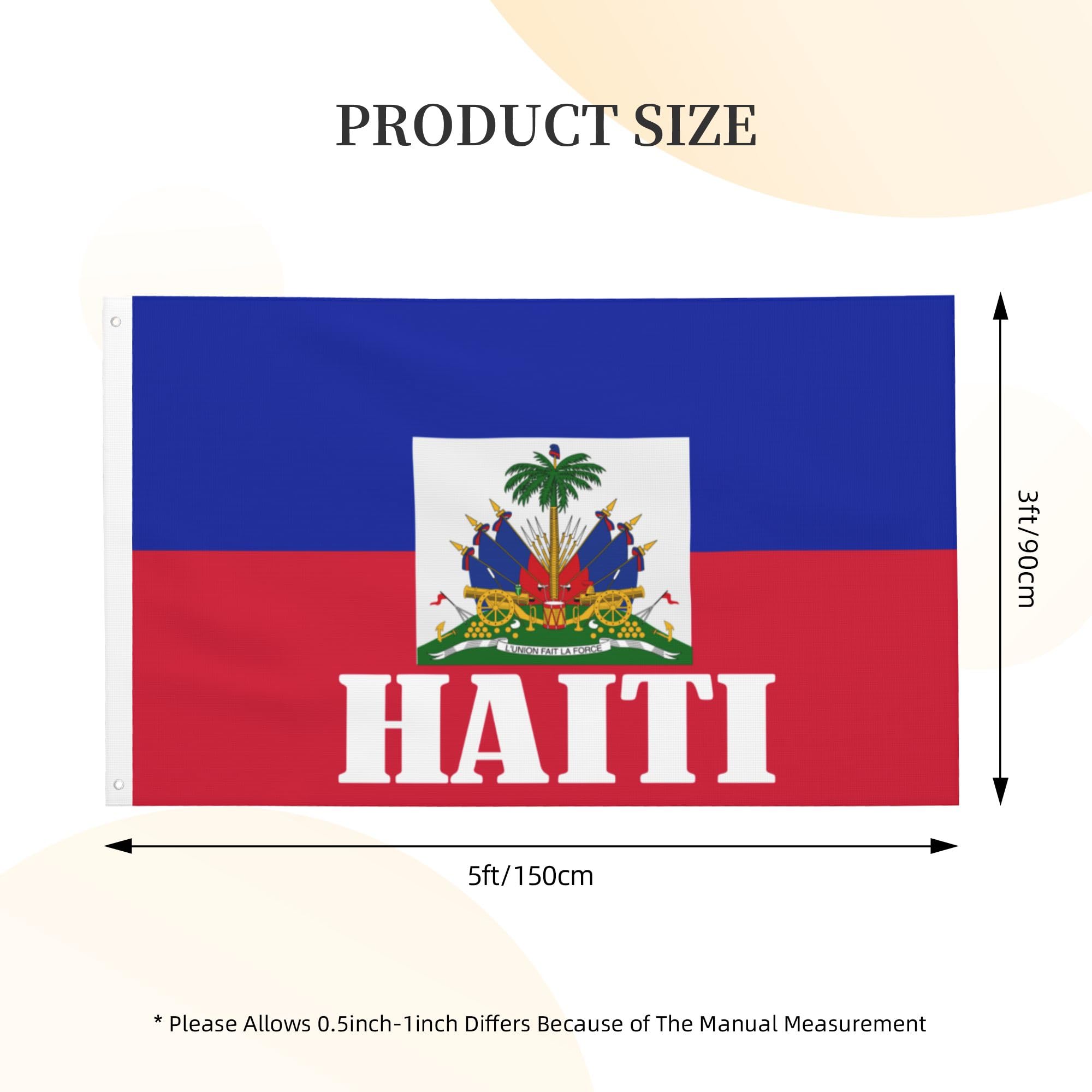 Haiti-Flagge 90x150 Cm – Aus Nylon Für Außen & Innen, Patriotische Dekoration
