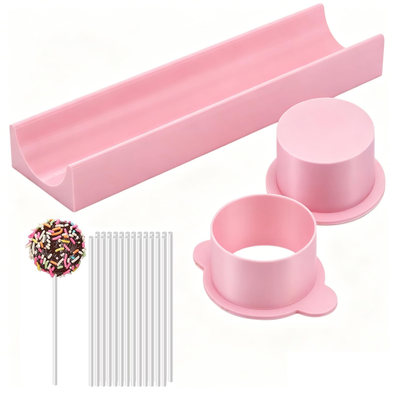 HJ-fuzhou 3 Pack Cake Pop Mould, Easy Release Cake Pop Maker Kit with 20PCS Treat Sticks, BPA Free and Pusher for Chocolate Candy Making Home Kitchen Baking