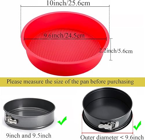 Miniatura 9 de GBYAN Springform - Protector de sartén para pastel de queso redondo de 8 pulgadas, 8.5 pulgadas, bandeja de baño de silicona para hornear,