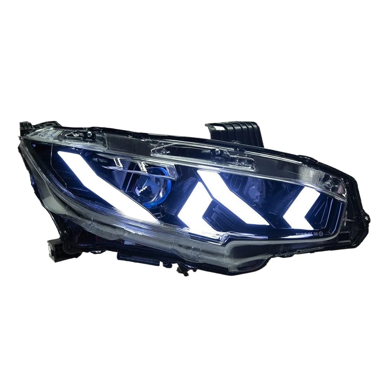 Gruppo Faro per Auto per Civic X G10 2016-2021 Faro Anteriore Faro Anteriore DRL Indicatore di direzione Good Beam Angel Eye Lente proiettore()