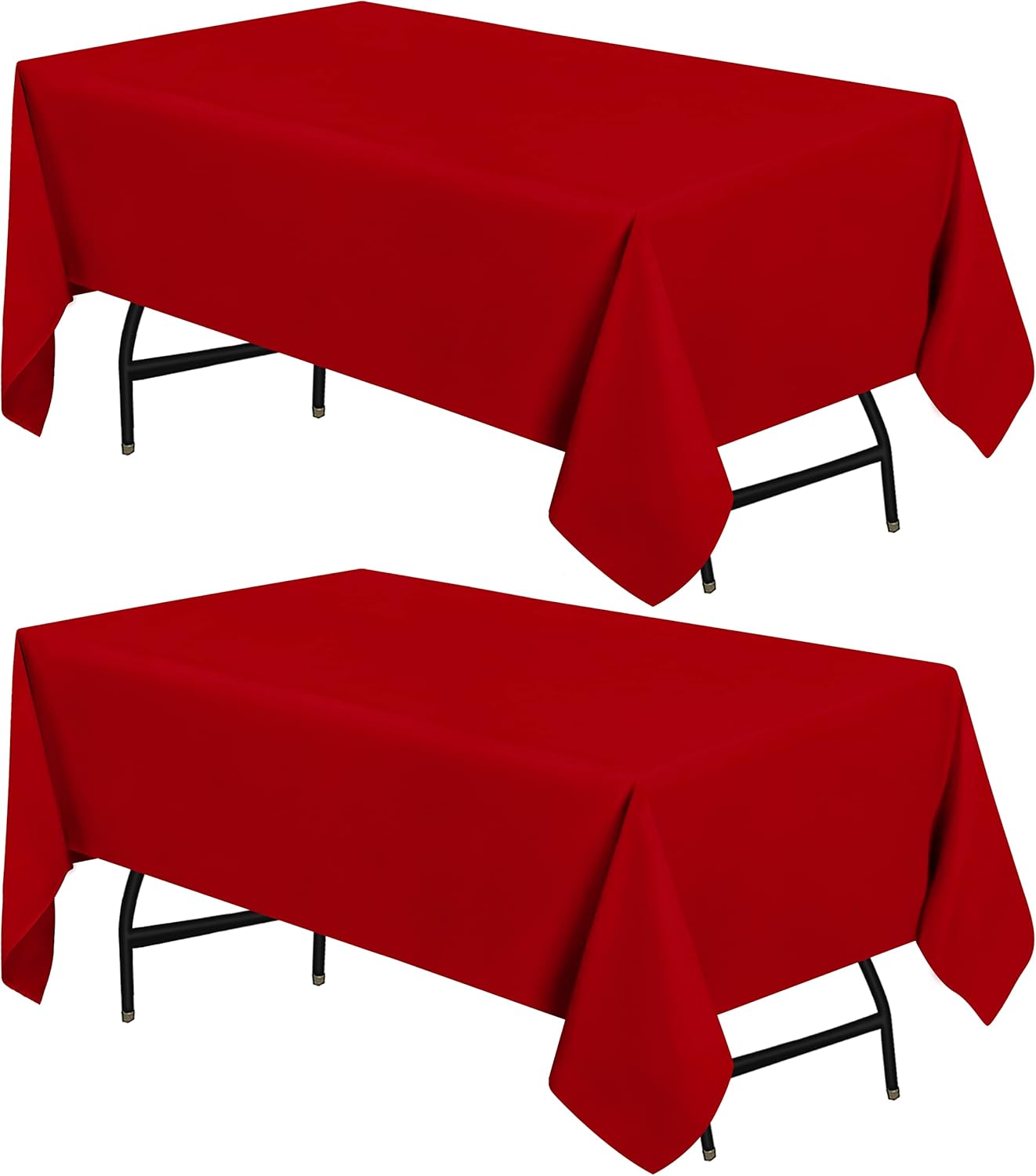 Utopia Kitchen Rectangle Table Cloth 2 Pack [60x84 Inches, Red