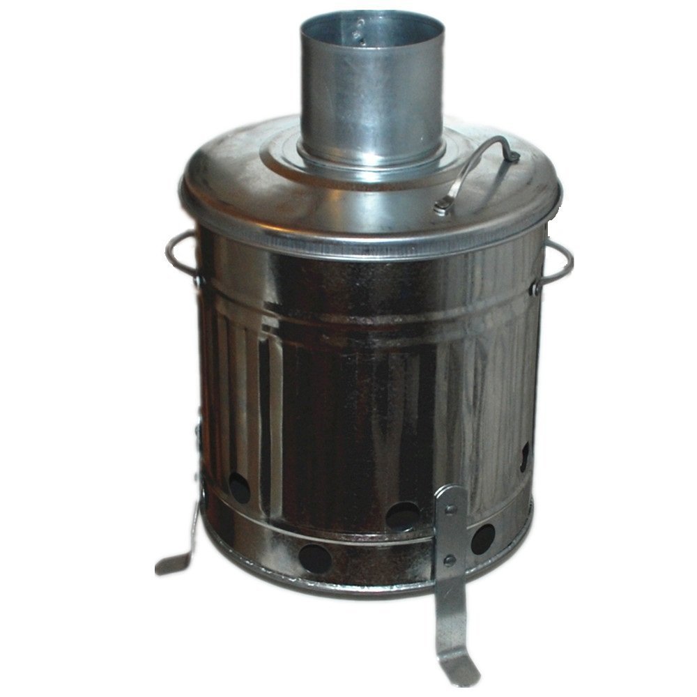 Mini Garden Incinerator Small Fire Bin Galvanised 13 Litre Burning Wood Leaves Paper Made in UK