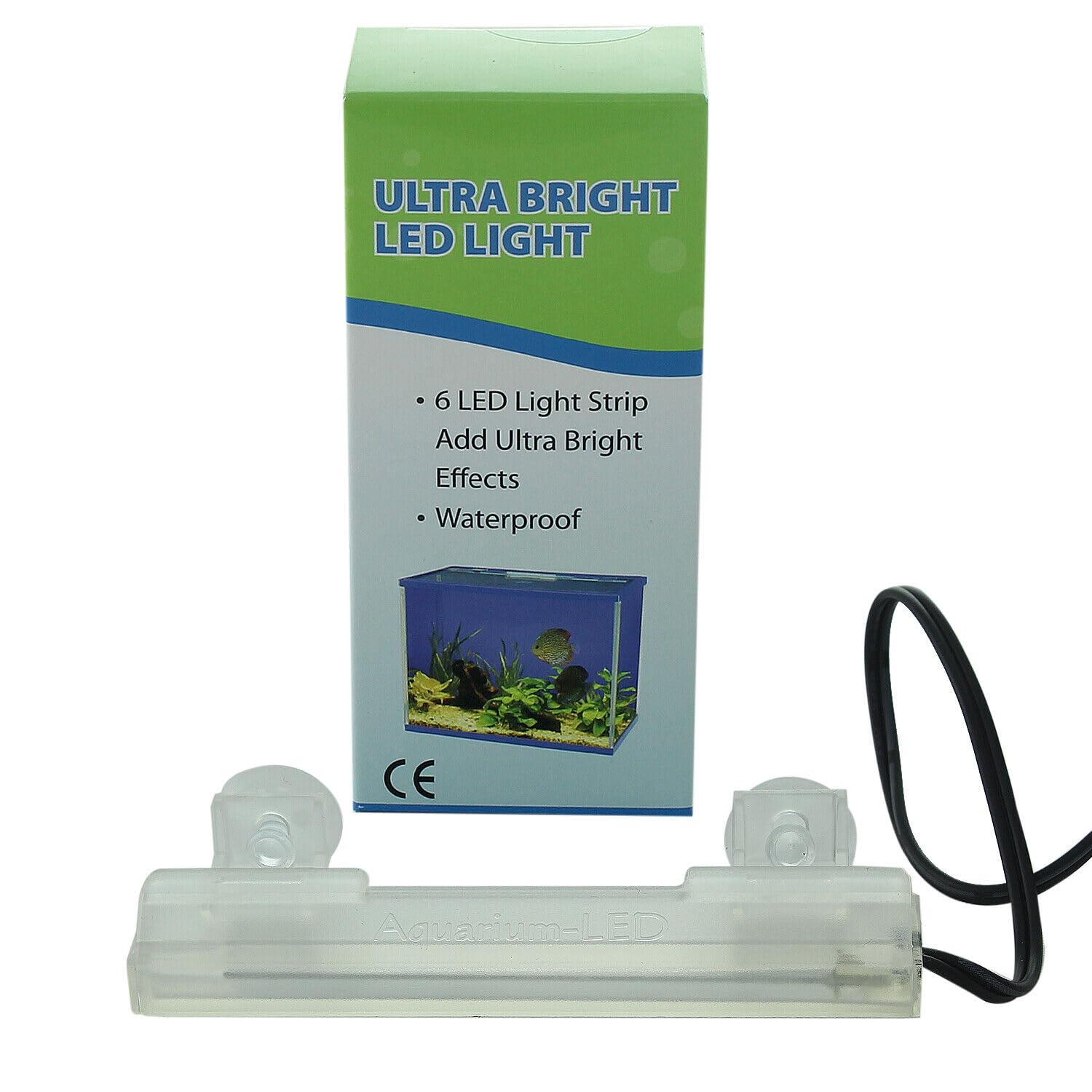 Kit de tanque de peces de acuario de vidrio de 26 L, juego de iniciación de red de luz LED, piedra y filtro de bomba de aire