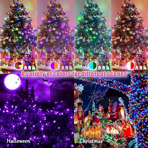 Voolex SSLX-Y(IC) Rgb Halloween Christmas Lights 200 Led 66Ft, Decorative Led Color Changing Lights With 24 Modes Remote Control - Waterproof Indoor Outdoor Led Christmas String Lights thumb #1