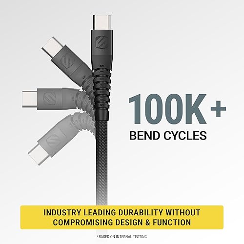 Miniatura 10 de Scosche Ci4B6SR-SP Strikeline Sync - Cable de carga trenzado para dispositivos Lightning y USB-C, 6 pies, color plateado