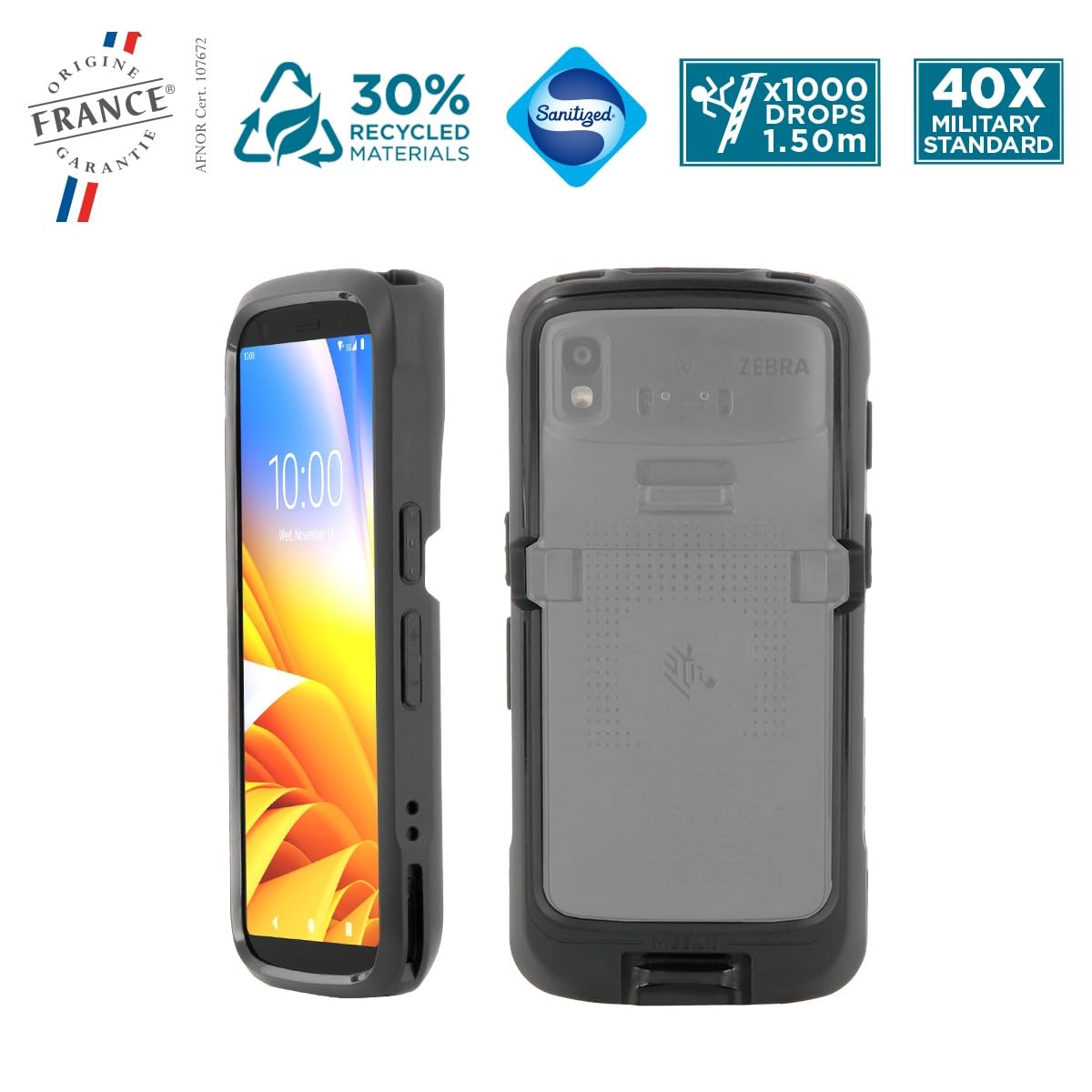 Mobilis Funda Robusta para Terminales Portátiles Zebra TC22 - TC27 - HC50 - HC20, Protección contra Caídas de Grado Militar a Prueba de Golpes, Trigger Compatible