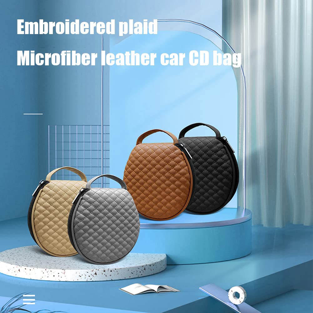 Borsa CD Per Auto, Custodia per CD/DVD da 20 Capacità Portafoglio Portafoglio Portatile Custodia per DVD Esterno Organizer Cartella CD in in Pelle PU per Auto da Viaggio per Ufficio a Casa