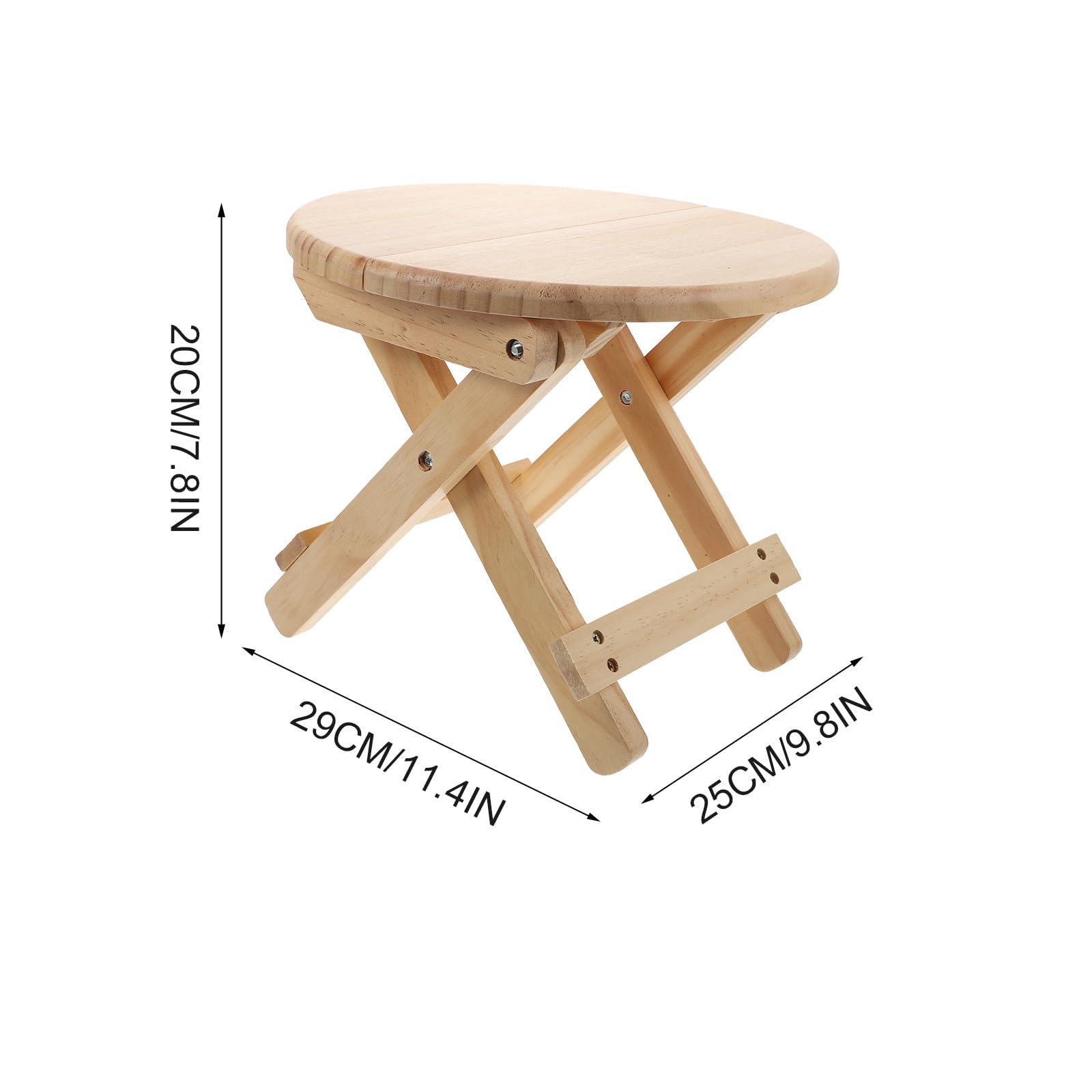 Runder Klapphocker aus Massivem Holz Rutschfester Sitzhocker für Zuhause Stabil und Multifunktional für Haushalt und Wohnzimmer