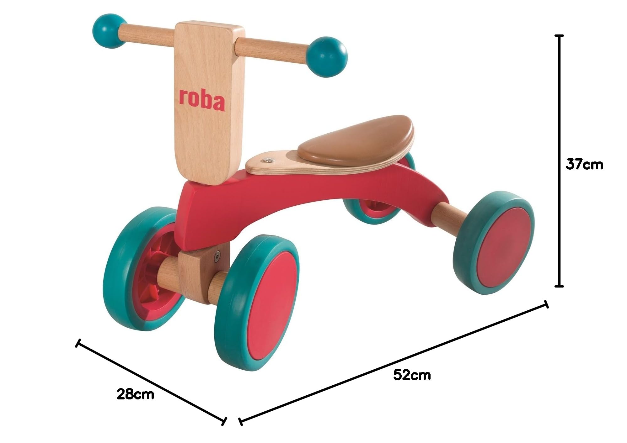 roba Holz Rutscher, Kinderfahrzeug aus Holz, Kleinkind Laufrad/Sitzroller ab 1 Jahr