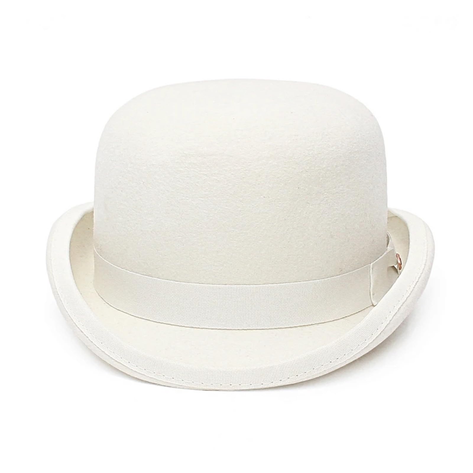 Melone Hut Filz Weiß Bowler Hut for Männer/Frauen Satin Gefüttert Party Formale Fedora Kostüm Zauberer Kappe