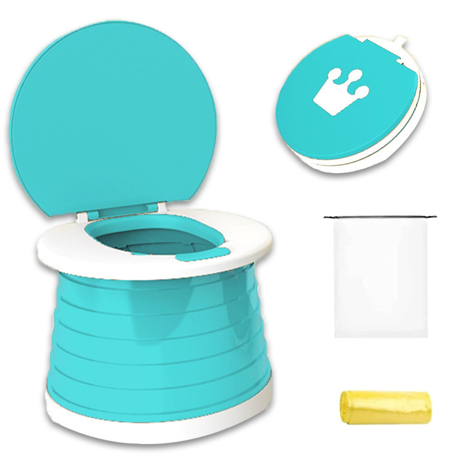 Töpfchen Falttoilette Kinder,Reise Töpfchen für Kinder,Tragbare Kinder Reise Töpfchen,Mobile Toilette Kinder,Potty Training Toilet,Geeignet für Innen- und Außen-, Reisen, Ausflug und andere Anlässe