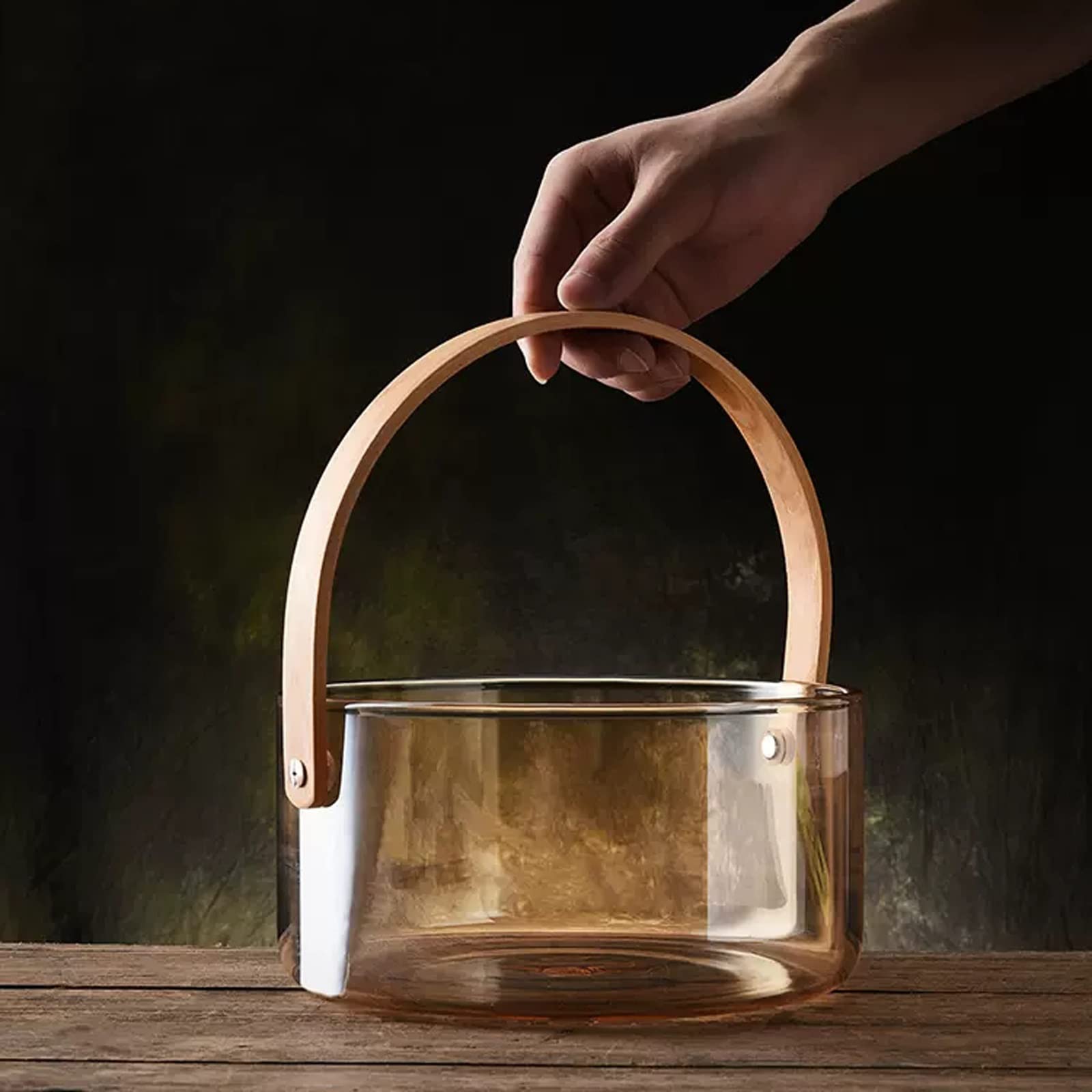 Secchiello, Secchiello for Il Ghiaccio con Manici Facili da trasportare, secchielli for for Feste, Secchiello for Champagne in Vetro Trasparente 2,7 Litri
