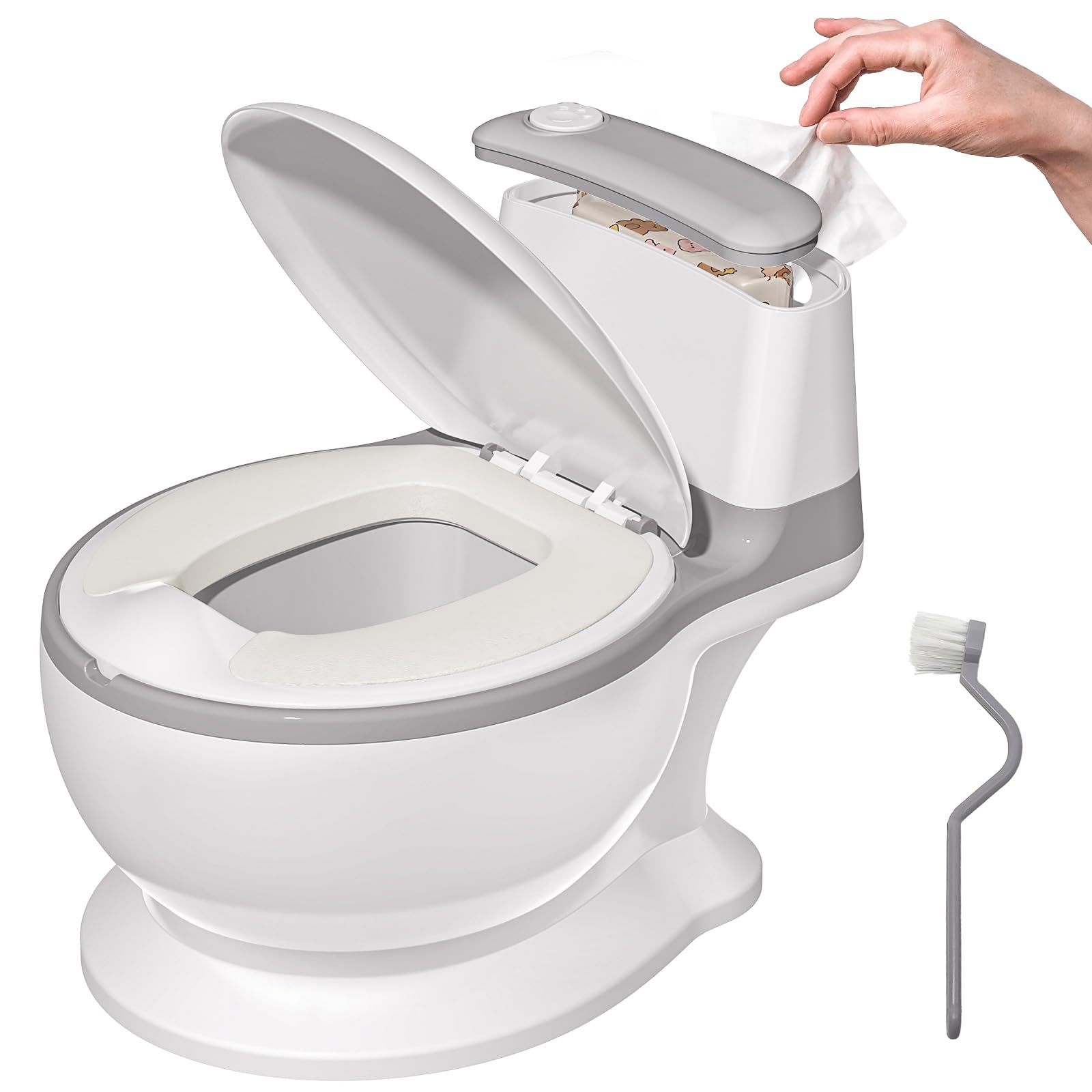 Vasetto per Bambini WC,Vasino Bambini, ragazzi e ragazze, Vasino da Viaggio per Bambini, Antiscivolo, Rimovibile, per Baby da 1 a 3 Anni, Grigio