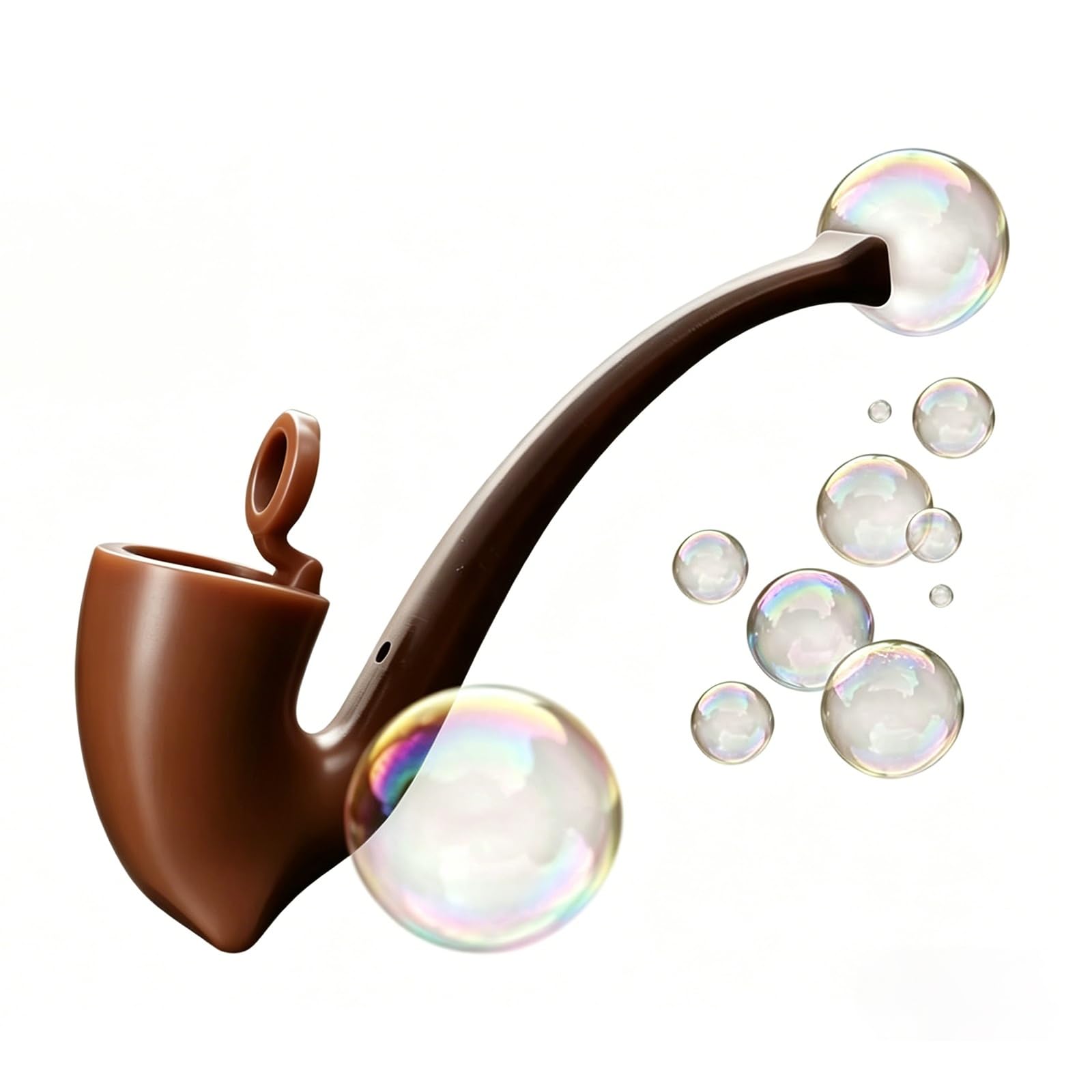 Soap Bubble Pipe, 3D Printed Retro Bubble Blower,Colorful Fun Bubble Blowing Pipe, Cretive Pipe-Shaped Bubbles Blowe, Reusable Outdoor Party Gift,for Backyard Parties & Birthdays(Brown)