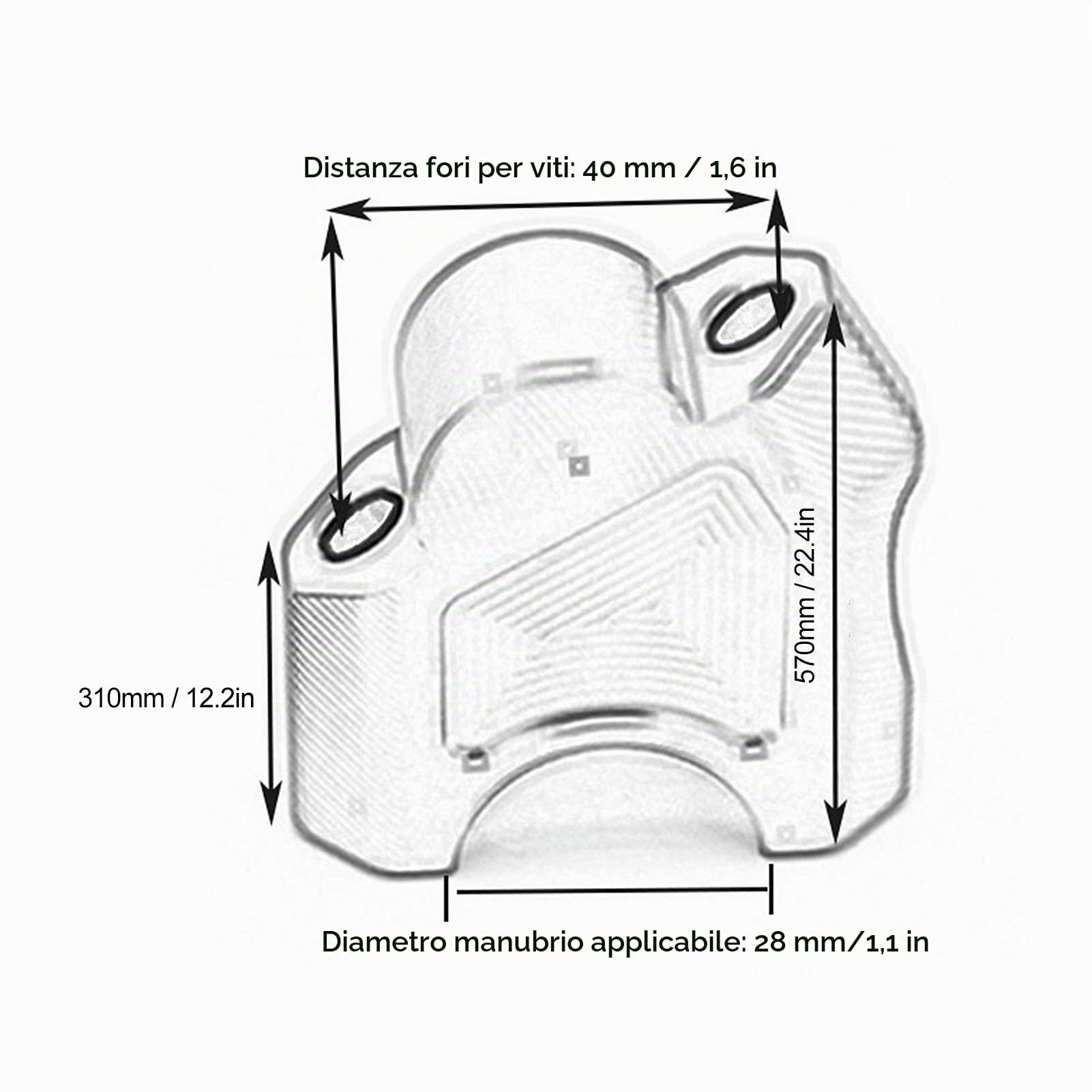 Qiilu Riser Manubrio per Moto 28mm / 1.1in - Morsetto Posteriore per 502C / TRK502 / 502X / 752S / Leoncino BJ500