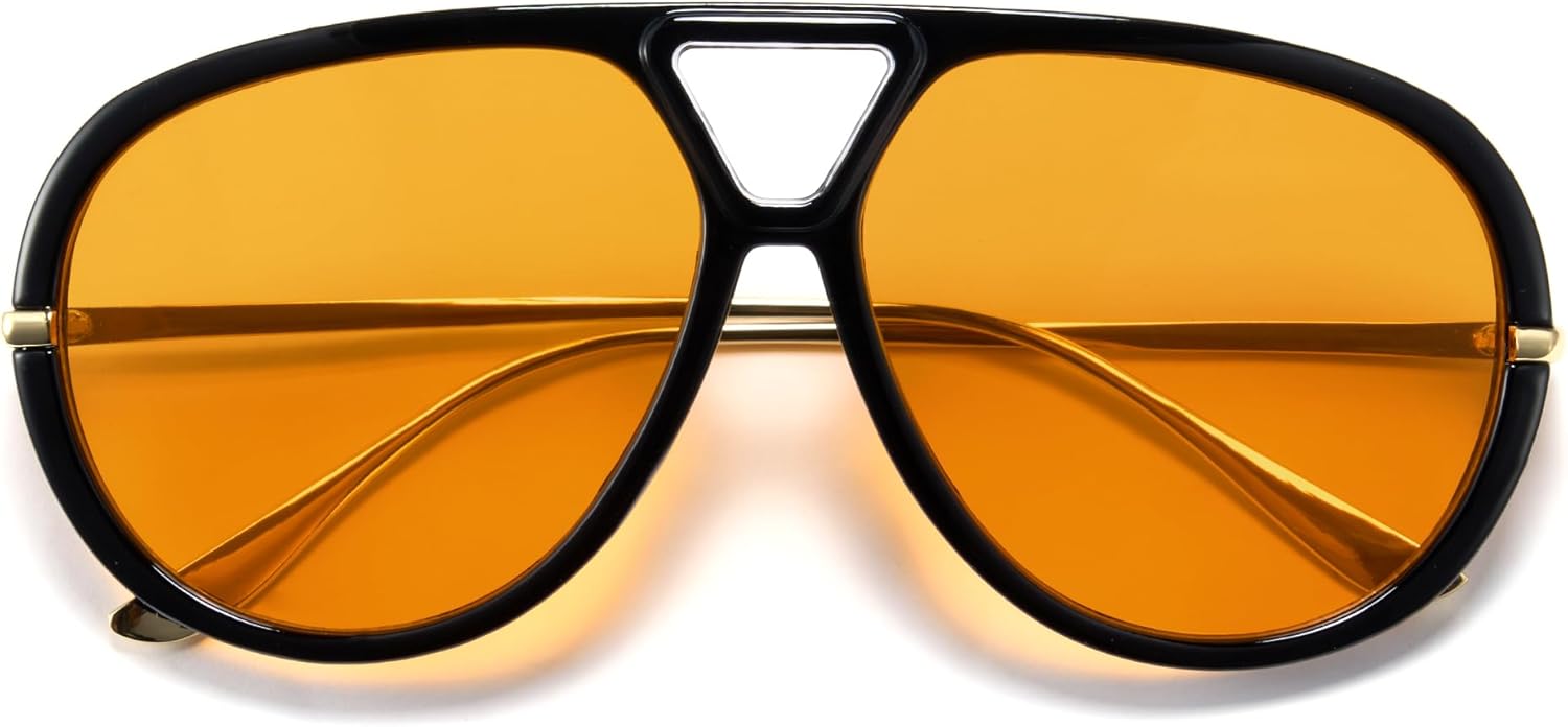 Cyxus Aviator Sunglasses for Women Men Oversized Tangle Free Retro 70s Vintage Trendy 1319 - Image 6