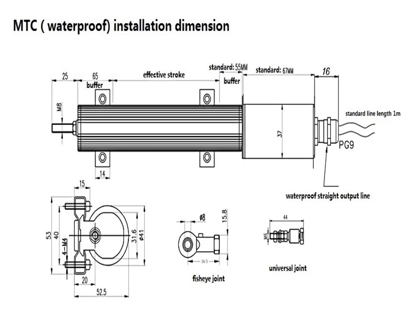 RWRAPS magnetostrictivo del Sensor Sensores magnéticos MTC10-80mm Interruptor de Sensor de Desplazamiento magnetostrictivo