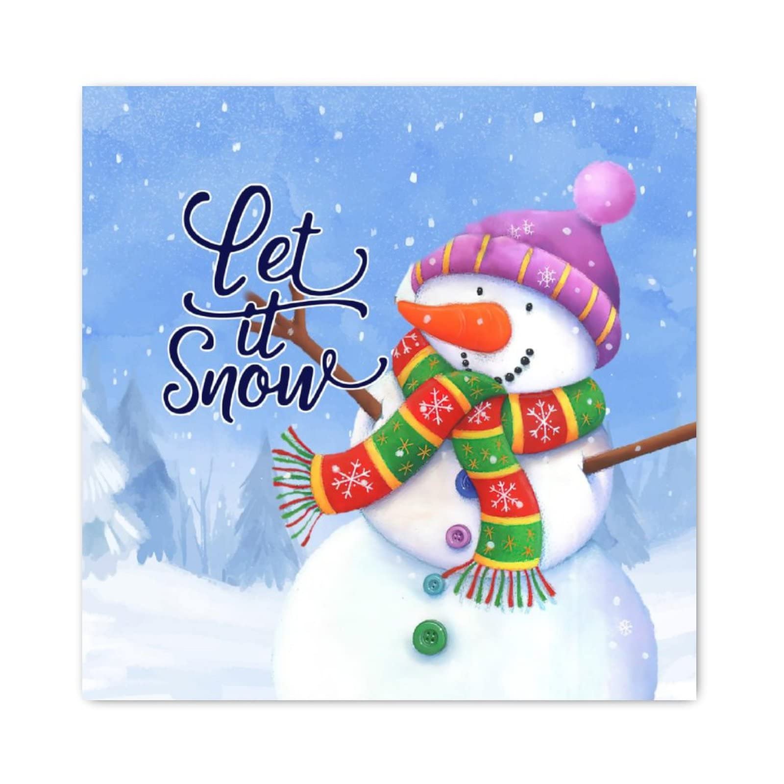 Panneau en bois Let It Snow décoration murale suspendre salon ferme chambre cuisine