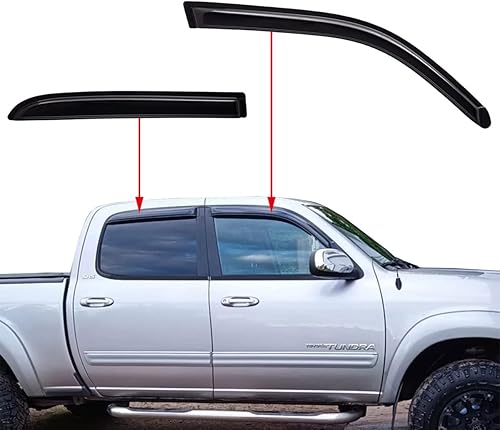 Miniatura 4 de Lightronic WV94710 - Deflectores de visera lateral para ventana de montaje exterior, protectores de lluvia, humo oscuro, juego de 4 piezas, se