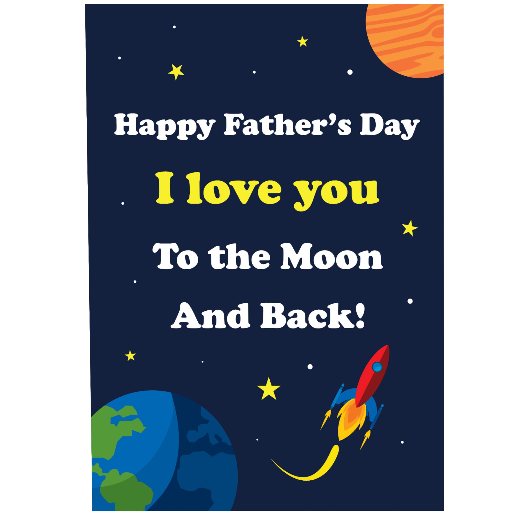 Fathers Day Card SPACE Moon Cheeky Dad Daddy Father Grandad A6 Card