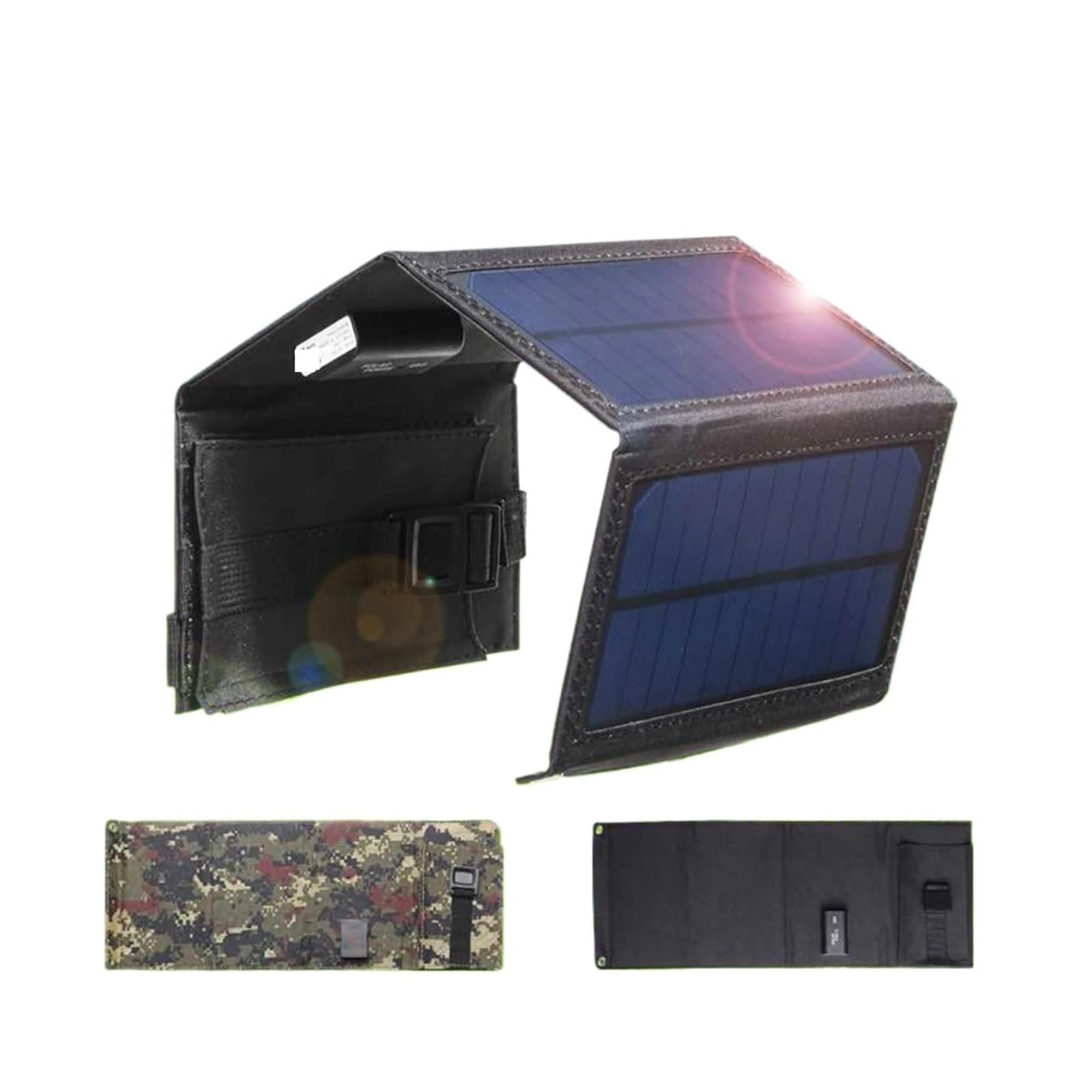 Paneles solares, Panel Solar Plegable, Portátil, Imperable, Con Puerto USB, Adecuado For Acampar Al Aire Libre, Senderismo, Teléfono Móvil, Banco De Energía Móvil.(Champagne)