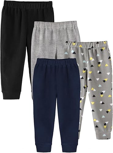 GLASH Kids Boys Sweatpants, 4pcs Casual Heated Micro Fleece Pants