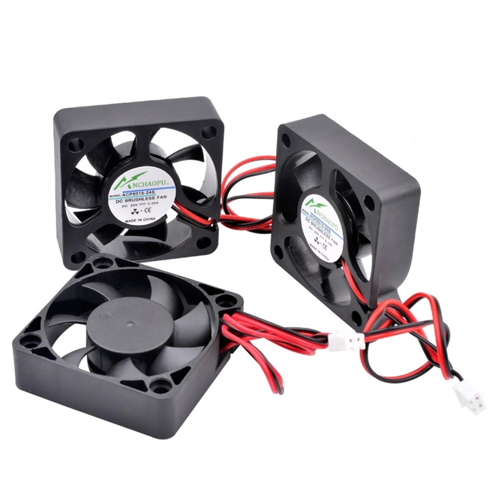 FCARUMIQP ACP5015 5cm 50mm Fan 50x50x15mm DC5V 12V 24V 2pin Cooling for Chassis Power Supply Charger Inverter(12V Double ball)