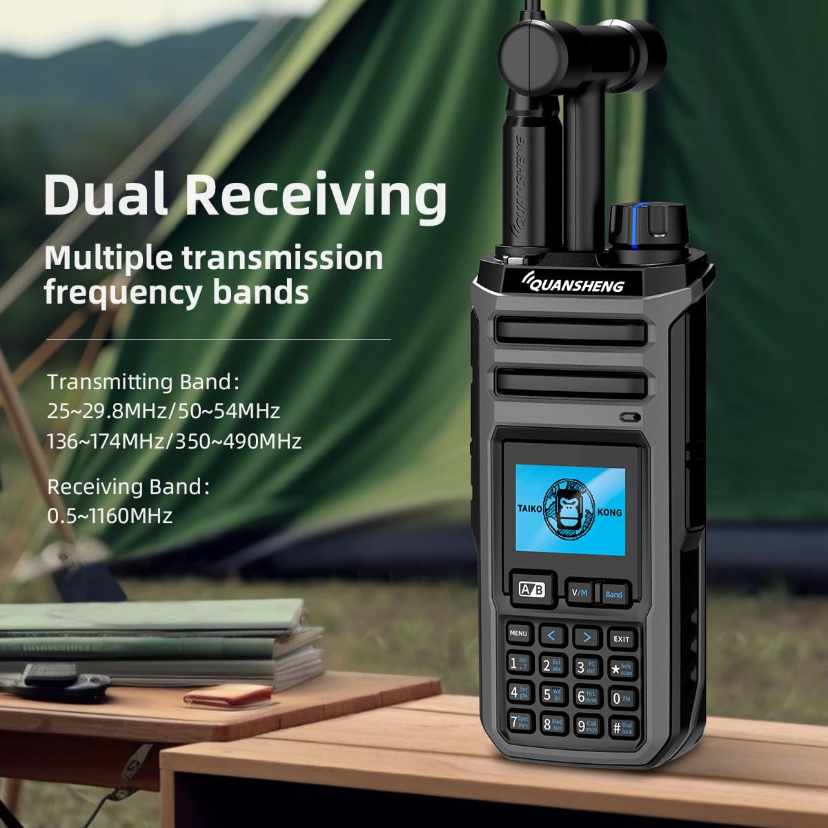 Quansheng UV-TK11 Dual Band Walkie Talkie - 10W High Power, NOAA Weather Alerts, 999 Channels, Type-C Charging & 2500mAh Battery for Outdoor, Hiking, Emergency, and Team Communication