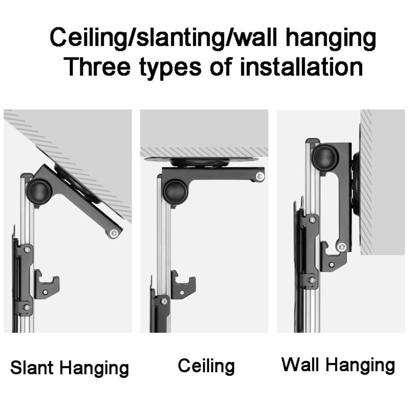 THEGA Supporto TV per LED - Supporto da Soffitto per TV, per Televisori da 17-37 Pollici, Supporto per TV/Monitor Ribaltabile da 0-90°, Girevole A Sinistra/Destra di ±30°, VESA Massimo 200x200 Mm